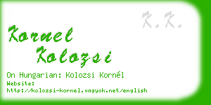kornel kolozsi business card